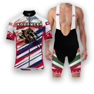 California States Cycling Jersey, USA Flag Men Women Jersey Full Kit - Short Sleeve Cycling Jersey Kit-White