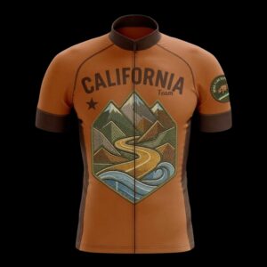 California Team Cycling Jersey, Cycling Bicycle Shirt, Bib Short - Men's Short Sleeve Jersey - S