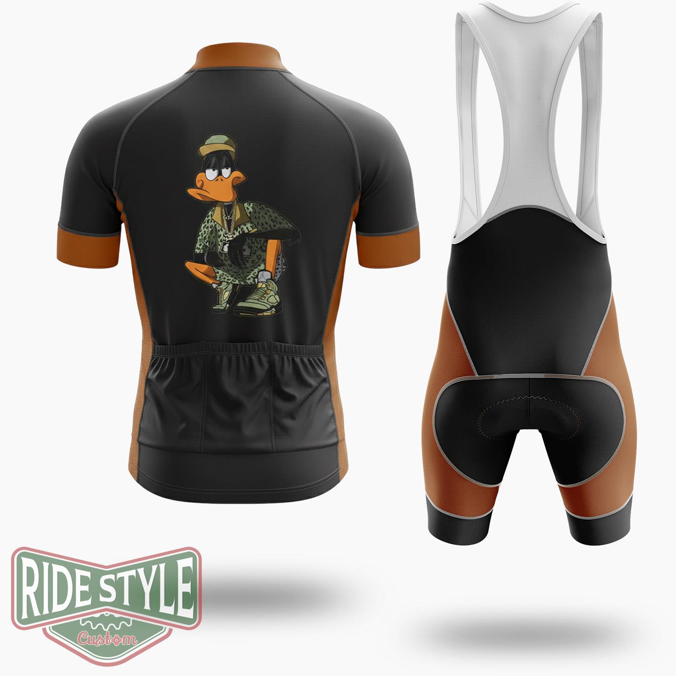 Camo Daffy Duck Squat Cycling Jersey Kit - Short Sleeve Cycling Jersey Kit-White