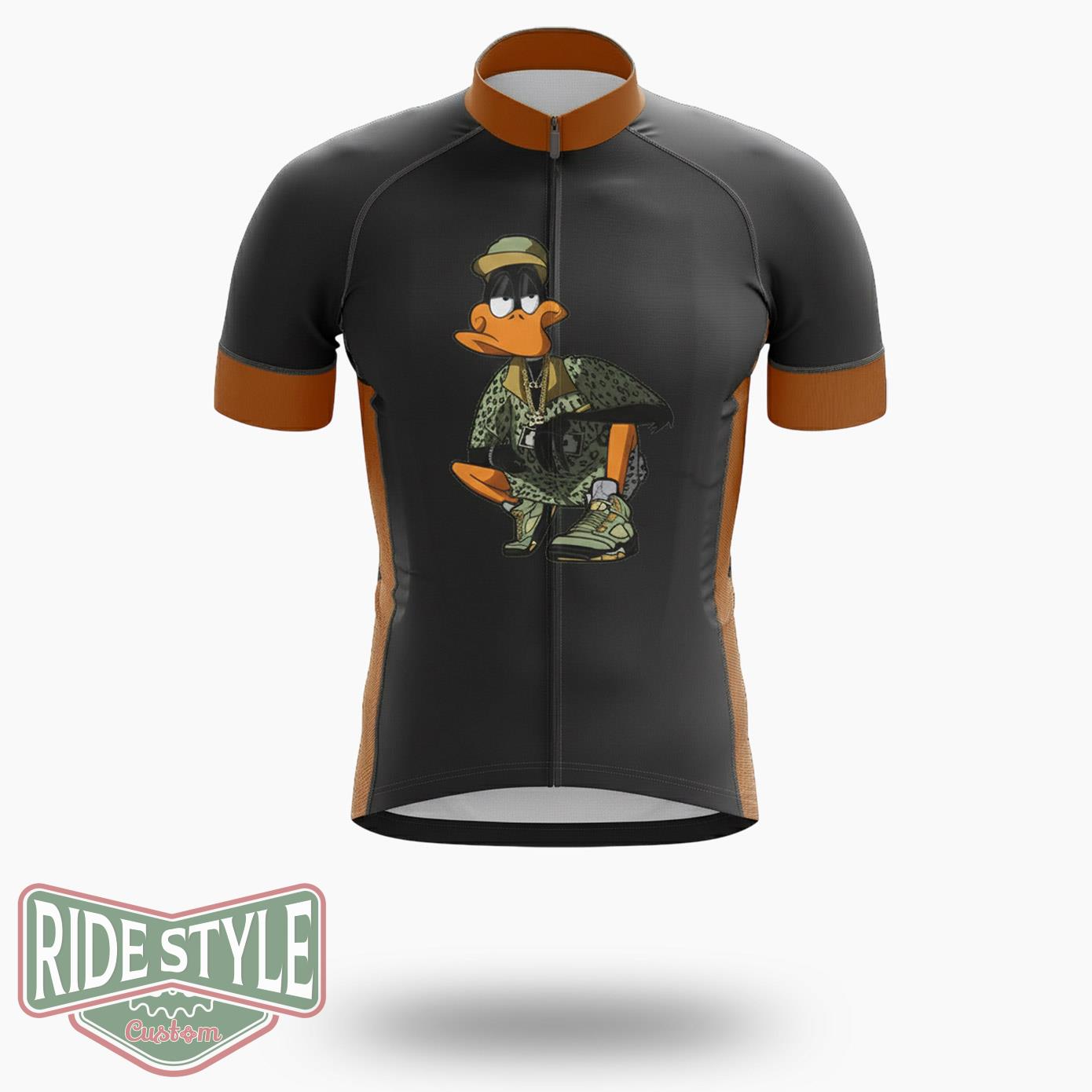 Camo Daffy Duck Squat Cycling Jersey Kit - Short Sleeve Cycling Jersey-White