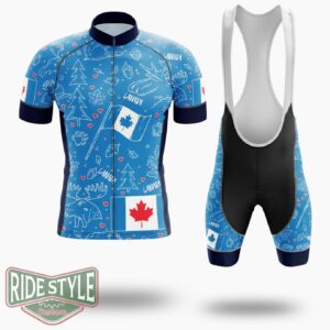 Canada Cycling Jersey Outfit - Short Sleeve Cycling Jersey Kit-White