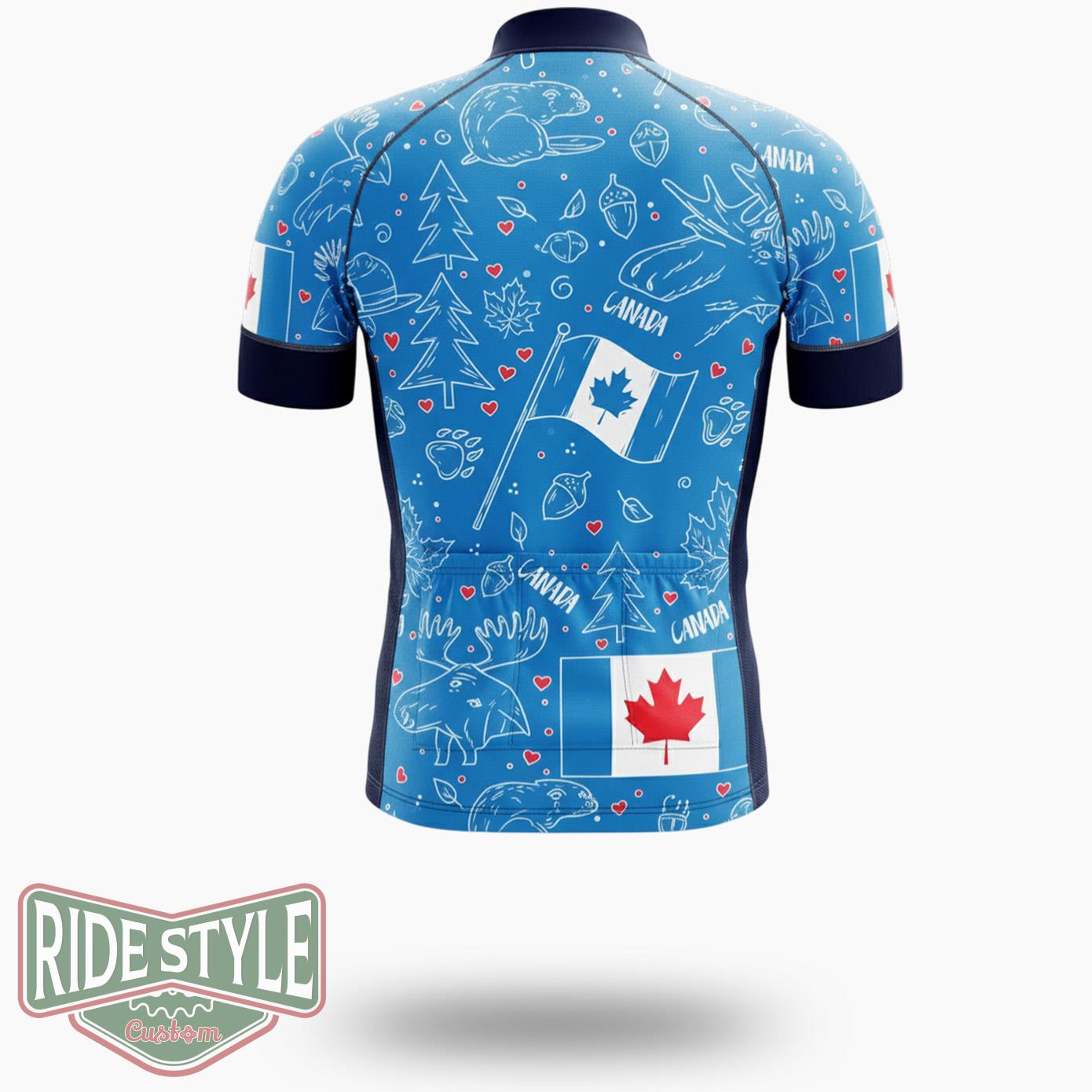 Canada Cycling Jersey Outfit - Short Sleeve Cycling Jersey-White