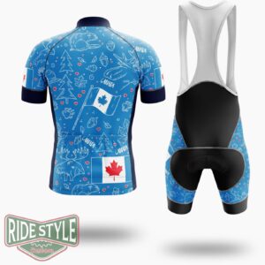 Canada Cycling Jersey Outfit - Short Sleeve Cycling Jersey Kit-White