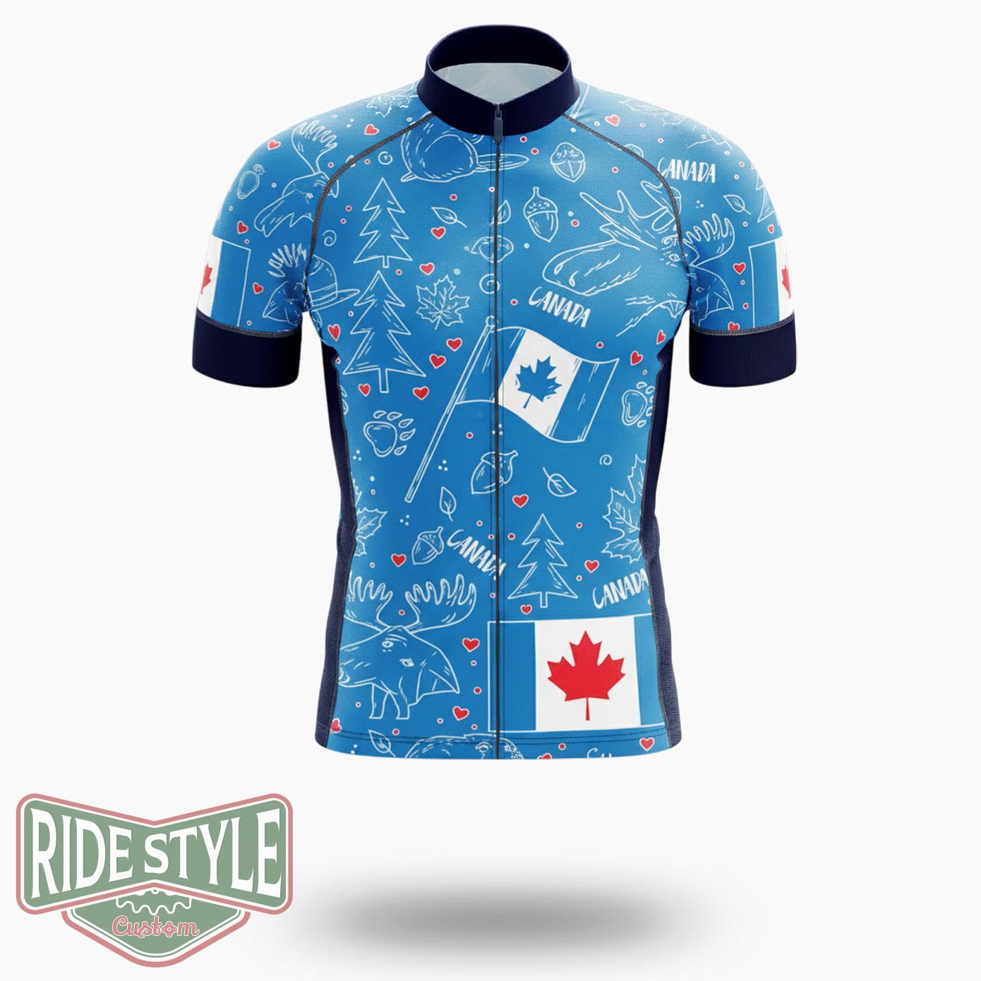 Canada Cycling Jersey Outfit - Short Sleeve Cycling Jersey-White