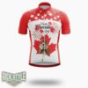 Canadian Beaver, Happy Day Canada Cycling Jersey Outfit - Short Sleeve Cycling Jersey-White