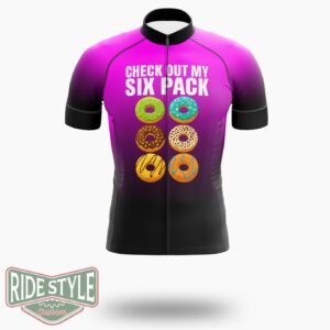 Check Out My Six Pack Donut Cycling Jersey Kit, Bicycle Clothing - Short Sleeve Cycling Jersey-White