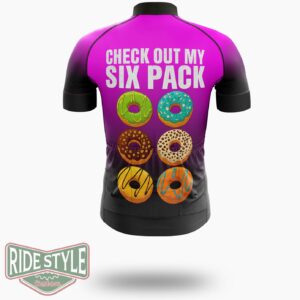 Check Out My Six Pack Donut Cycling Jersey Kit, Bicycle Clothing - Short Sleeve Cycling Jersey-White