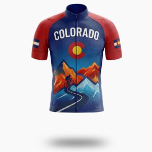 Colorado Cycling Jersey, Mountain Colorado Bike Men's Jersey - Short Sleeve Cycling Jersey-White