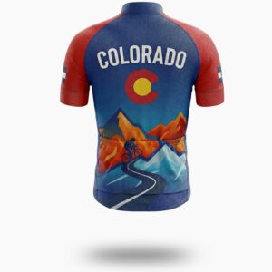 Colorado Cycling Jersey, Mountain Colorado Bike Men's Jersey - Short Sleeve Cycling Jersey-White