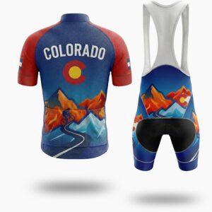 Colorado Cycling Jersey, Mountain Colorado Bike Men's Jersey - Short Sleeve Cycling Jersey Kit-White