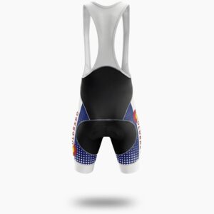 Colorado Halftone Pattern Cycling Jersey For Men, Gift For Cyclist In Colorado - Bib Shorts-White