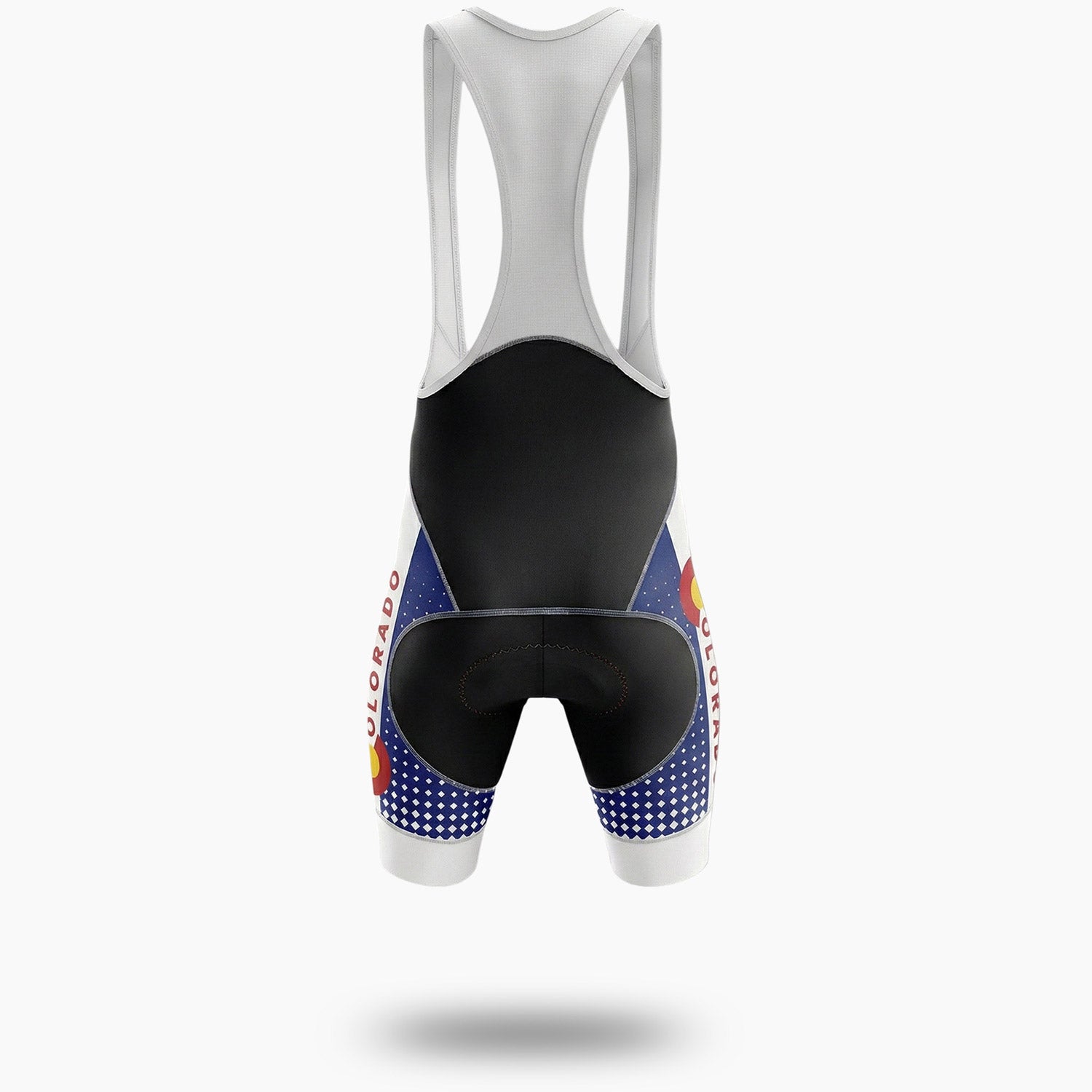 Colorado Halftone Pattern Cycling Jersey For Men, Gift For Cyclist In Colorado - Bib Shorts-White