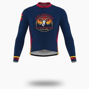 Colorado Rocky Mountain Long Sleeve Cycling Jersey, Colorado Bighorn Sheep Bike Long Jersey - Long Sleeve Cycling Jersey-White