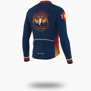 Colorado Rocky Mountain Long Sleeve Cycling Jersey, Colorado Bighorn Sheep Bike Long Jersey - Long Sleeve Cycling Jersey-White