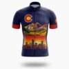 Colorado State Men's Cycling Jersey, Colorado Mountain Bike Jersey - Short Sleeve Cycling Jersey-White