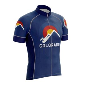 Colorado Sunrise Men's Bike Jersey, The Colorado Cycling Jersey & Bib Short - Short Sleeve Cycling Jersey-White