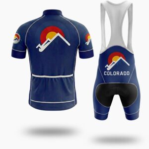 Colorado Sunrise Men's Bike Jersey, The Colorado Cycling Jersey & Bib Short - Short Sleeve Cycling Jersey Kit-White