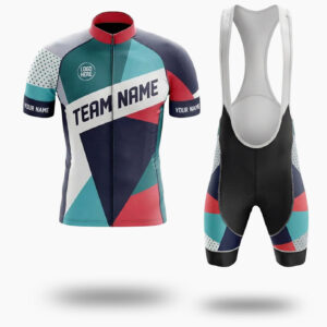 Colorful Men's Cycling Jersey Custom Team Name, Custom Logo Cycling Jersey - Short Sleeve Cycling Jersey Kit-White