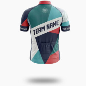 Colorful Men's Cycling Jersey Custom Team Name, Custom Logo Cycling Jersey - Short Sleeve Cycling Jersey-White