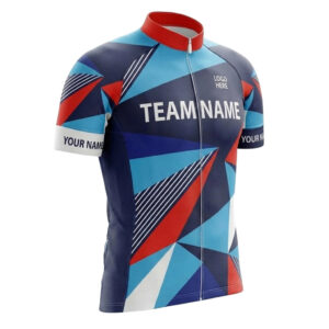 Colorful Team Cycling Jersey Custom Team Name, Jersey For Your Team - Short Sleeve Cycling Jersey-White