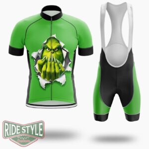 Come Here  Funny Grinch, Grinch Stole Christmas Cycling Jersey Kit - Short Sleeve Cycling Jersey Kit-White