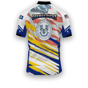 Connecticut States Cycling Jersey, USA Flag Men Women Jersey Full Kit - Short Sleeve Cycling Jersey-White