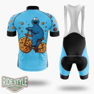 Cookie Exercise Funny Monster Bike Cycling Jersey Kit, Bicycle Clothing - Short Sleeve Cycling Jersey Kit-White