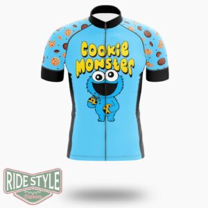 Cookie Monster Black Cycling Jersey Kit, Bicycle Clothing - Short Sleeve Cycling Jersey-White