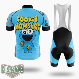Cookie Monster Black Cycling Jersey Kit, Bicycle Clothing - Short Sleeve Cycling Jersey Kit-White