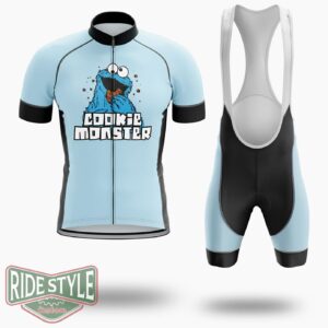 Cookie Monster Cycling Jersey Kit - Short Sleeve Cycling Jersey Kit-White