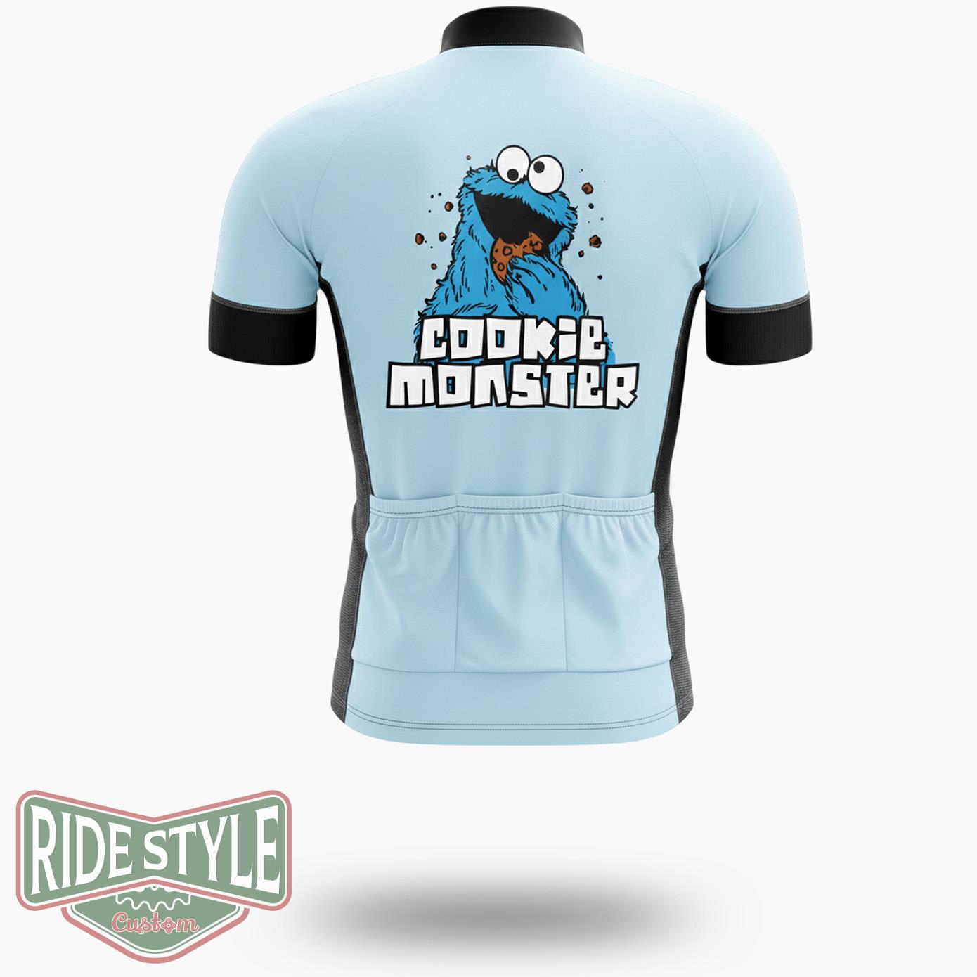 Cookie Monster Cycling Jersey Kit - Short Sleeve Cycling Jersey-White