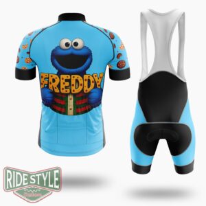 Cookie Monster Cycling Jersey Kit, Bicycle Clothing - Short Sleeve Cycling Jersey Kit-White