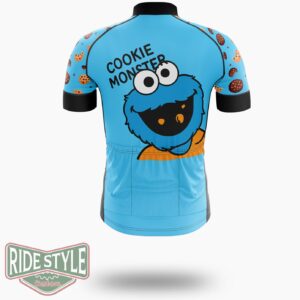 Cookie Monster Funny Cycling Jersey Kit, Bicycle Clothing - Short Sleeve Cycling Jersey-White