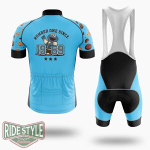 Cookie Monster One Since 1969 Cycling Jersey Kit, Bicycle Clothing - Short Sleeve Cycling Jersey Kit-White