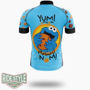 Cookie Monster Yum Mnm Cycling Jersey Kit, Bicycle Clothing - Short Sleeve Cycling Jersey-White