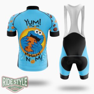 Cookie Monster Yum Mnm Cycling Jersey Kit, Bicycle Clothing - Short Sleeve Cycling Jersey Kit-White