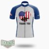 Cool Usa Flag Heart American Patriotic Armed Forces Memorial Day Cycling Jersey Kit - Short Sleeve Cycling Jersey-White