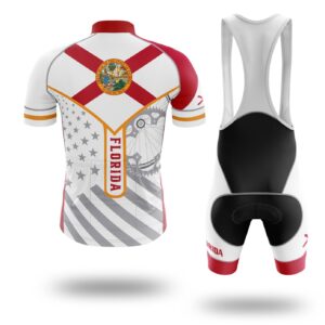 Custom Florida State Flag Cycling Kit, Cycling Personalized Name Jersey - Short Sleeve Cycling Jersey Kit-White
