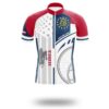 Custom Georgia State Flag Cycling Kit, Cycling Personalized Name Jersey - Short Sleeve Cycling Jersey-White