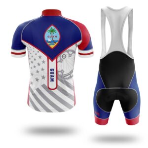 Custom Guam State Flag Cycling Kit, Cycling Personalized Name Jersey - Short Sleeve Cycling Jersey Kit-White