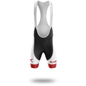 Alabama Cycling Jersey, Alabama State Flag Cycling Set - Bib Shorts-White