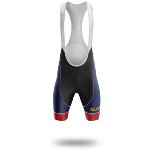 Alaska Cycling Jersey, Alaska State Flag Cycling Set - Bib Shorts-White