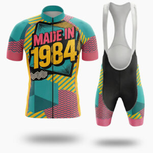 Custom Year Retro Cycling Jersey, Retro Made In 1984 Men's Bike Jersey - Short Sleeve Cycling Jersey Kit-White