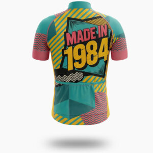 Custom Year Retro Cycling Jersey, Retro Made In 1984 Men's Bike Jersey - Short Sleeve Cycling Jersey-White
