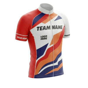 Cycling Jersey For Team, Men's Jersey Custom Team Name, Personalized Name, Custom Logo Cycling Jersey - Short Sleeve Cycling Jersey-White