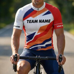 Cycling Jersey For Team, Men's Jersey Custom Team Name, Personalized Name, Custom Logo Cycling Jersey - Short Sleeve Cycling Jersey-White