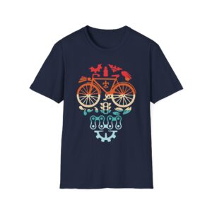 Cycling Skull, Bicycle Parts Skull Shirt, Bike Lover Gift Shirt