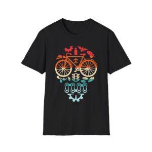 Cycling Skull, Bicycle Parts Skull Shirt, Bike Lover Gift Shirt