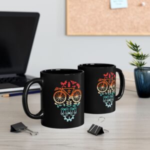 Cycling Skull Mug, Bicycle Parth Skull Mug 11oz, 15oz, Bike Lover Gift Mug