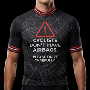Cyclist Don't Have Airbags, Please Drive Carefully Cycling Jersey, Cycling Bicycle Shirt, Bib Short 1